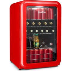Klarstein PopLife Drink Cooler Мини-бар Ретро Холодильник 0-10°C Всего 39 дБ 115 л Экологически чистый Двойной Стеклопакет Ретро Красный