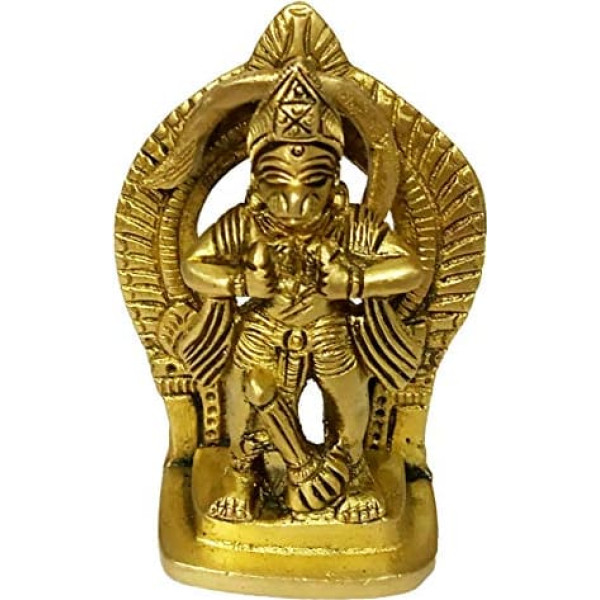 Purpledip Латунный идол Ханумана: статуэтка, показывающая, что Овен всегда в сердце Баджрангбали (12212)