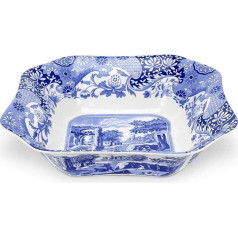 Фарфоровый квадратный салатник Blue Italian 23,5 см, синий и белый