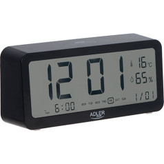 AD 1195 black Будильник на батарейках - черный