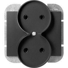 Onyx 2x2P двойная настенная розетка, 16A, 250V, PT-5OR, черный