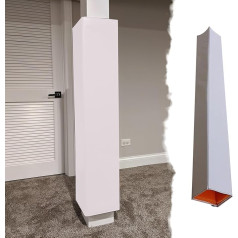 Schaumstoff-Stangenpolsterung für Basketballruten mit den Maßen 12,7 x 12,7 cm bis 20,3 x 20,3 cm, dick, schlagfest, idealer Schutz für Garage und Keller, Weiß, 8,9 x 8,9 cm