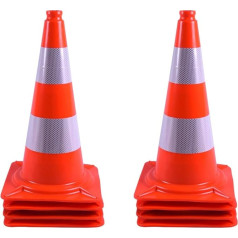 ZincOrange Упаковка из 8 дорожных конусов, конусы безопасности со светоотражающей лентой и материалом ПВХ для дорожного движения, парковки, спо
