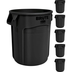 Rubbermaid Commercial Products 1926827 Сверхпрочный контейнер для мусора/мусоросборник Brute, 10 галлонов, черный (упаковка из 6)