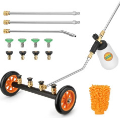 Водяная метла для мойки днища 2-в-1, MYPIN 16-дюймовая автомобильная мойка высокого давления с пенным пистолетом/центром, очиститель поверхност