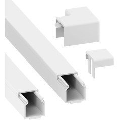 Habengut CC10001 Потолочный светильник Кабельная направляющая Кабельный канал Самоклеящийся 15 x 15 мм Длина 2 шт. по 1 метру
