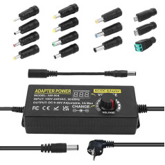 108W Универсальный регулируемый адаптер питания 100V-240V AC в DC 9V-36V 3A конвертер питания, регулируемый адаптер питания с 14 наконечниками и полярн