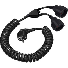 DewinLVD Удлинительный кабель, заземляющий контакт спиральный удлинитель 0,6 м - 2 м макс IP20 спиральный кабель H05VV-F 3G 1 мм² 250 В 16 A макс 3680 Вт для до