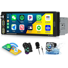 Беспроводной: CAMECHO Автомобильное радио 1 DIN с Carplay беспроводной Android автомобиль Bluetooth Hands-Free Kit, 6.9 дюймов автомобильное радио сенсорный диспле