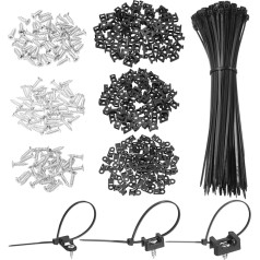 Карта поиска поставщиков 180 Stück 1,9 см 1,5 см 2,3 см Kabelbinder-Sattelbefestigungen Basis mit 15,2 см Kabelbindern und M3 M4 M5 Blechschrauben, Draht-Organizer-Halterklemmen-Set, Schwarz