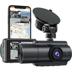 Автомобильная камера Dash Cam, 4K/1080P Двойная автомобильная камера Dash Cam, передняя и внутренняя камера, с 32GB SD, GPS, 170° широкий угол, режим парковки 