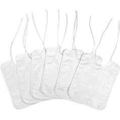 Набор из 6 белых нагрудников из чистого хлопка с вышивкой из ткани Aida двусторонние 25 x 35 см повышенной прочности Сделано в Италии (закрывает