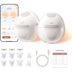 Портативный молокоотсос eufy E20, электрический молокоотсос с функцией нагрева, 3 настройки нагрева, технология HeatFlow, свободные руки, регулиру