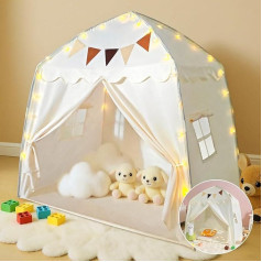 Детская палатка со светодиодными лампами и декором, XXL детский игровой домик с окнами, игровая палатка детский домик внутренняя кровать па