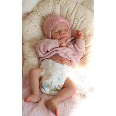 RXDOLL Reborn Baby Doll Realistic 18 Inch 45 cm Silicone Vinyl Body Sleeping Girl Handmade Real Life Newborn Bebe Waterproof Soft with Feeding Gifts