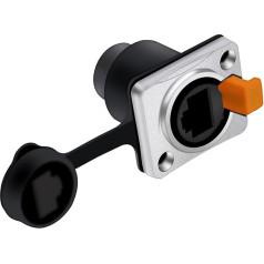 PONNYC 10PCS RJ45 соединитель женский коннектор Ethernet панель крепления D Тип RJ45 разъемы черный (Цвет : A1046-A)