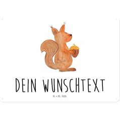 Mr. & Mrs. Panda Personalisiertes Blechschild Eichhörnchen Weihnachten DIN A4 - Personalisierte Geschenke, Mit Namen, Wunschtext, Weihnachtsgruß, Frohes Neues Jahr, Vogel, Design, Neujahr, Türschild
