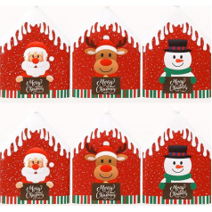 Набор из 6 штофов 50 x 60 см | abnehmbare Weihnachtsdekoration mit Weihnachtsmann, Rentier und Schneemann