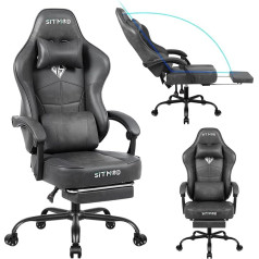 Офисное кресло, игровое кресло, эргономичное геймерское кресло с подставкой для ног и подголовником, поясничная поддержка, большое кресло 