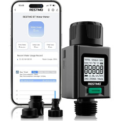 Интеллектуальный счетчик воды RESTMO с подсветкой экрана, измерение расхода воды в галлонах/литрах и скорости потока, идеально подходит для п