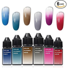 FAVAI Набор гель-лаков для ногтей с аэрографом 6 цветов Осенне-зимняя коллекция (#FW) 6 x 15 мл