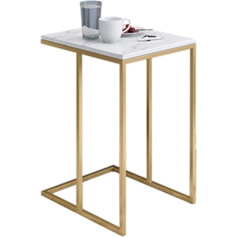 Cafiedr Кофейный столик, скандинавский кованый диванный столик, прикроватный столик, маленький мраморный кофейный столик, 43 × 35 × 58 см,A