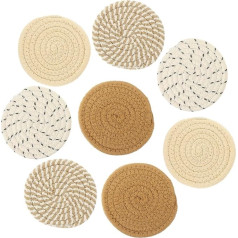 Ounona Плетеные хлопковые подставки для напитков Жаропрочные тканые подставки Подставки для кофейного столика