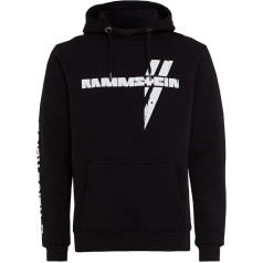 Толстовка Rammstein Hoodie White Cross Black Official Band Merchandise с принтом на груди, спине и рукавах