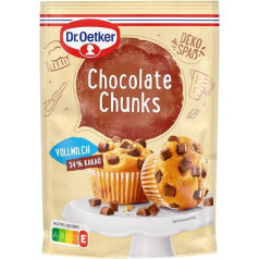 Dr. Oetker Chocolate Chunks Full Milk: упаковка из 5, 5 x 100 г Стружка молочного шоколада для выпечки или в качестве вкусной начинки для кексов, тортов и десерт