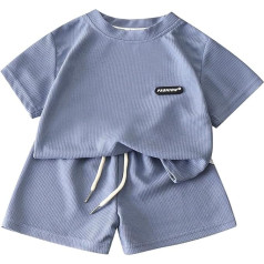 Наборы одежды для мальчиков Симпатичные печатные детские наборы короткие спортивные футболки и шорты клетчатые короткий рукав топ коротк