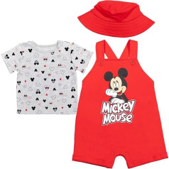 Disney Mickey Mouse Baby French Terry Shortalls Комплект из футболки с коротким рукавом и шляпы