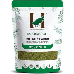 H&C HERBAL INGREDIENTS EXPERT Indigo Powder (Indigofera Tinctoria) 1kg Pack Natural, Chemical Free & Natural, for Dark Brown and Black, for Hair Dyeing