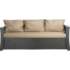 Setgarden® Bench Cushion - Outdoor Seat Cushion for Garden Bench for Polyrattan Upholstery Cushion Outdoor - Bench Cushion for Hollywood Swing Rattan Bench (Beige, 160 x 60 x 50 cm)