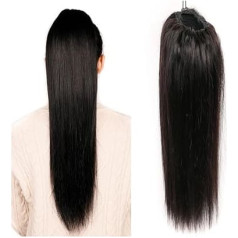 Здоровье Прямой хвост с завязками, человеческие волосы, бразильский хвост, ремизные волосы, клипсы в хвосте для женщин Уход за телом (22 дюйм