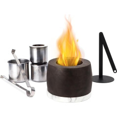 TRIROCKS круглый черный биоэтанол стол яма из бетона чаша огня тонкий портативный бездымный стол камин для открытый крытый сад балкон гостина