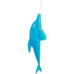 HQ Windspiration 108201 Dolphin Windsock Устойчивый к ультрафиолету и непогоде ветряной колокольчик Длина 100 см Диаметр 40 см В комплекте подвеска