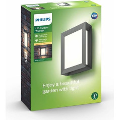 Уличный настенный светильник Philips Karp, 5,5 Вт, 2700 К, теплый белый, влагозащищенный, антрацит, IP44