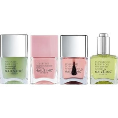 Nails.INC Manicure Me Набор для маникюра из 4 предметов для укрепления и оздоровления ногтей, включая базовое покрытие, лак для ногтей, верхнее покры