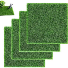Набор из 4 миниатюрных садовых искусственных ковриков Искусственный мох 15 x 15 см Искусственная трава Искусственный газон Искусственный ко