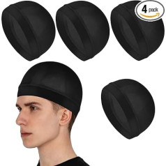 Шелковая шапочка для чернокожих мужчин, атласная шапочка для волос, эластичная лента, шапочки для 360 волн для сна и душа, 4 шт.