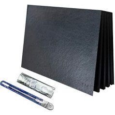 Четырехслойная пустая магнитная палитра в форме книги (черная поверхность из кожи PU) с лопаточкой и 100 металлическими стикерами