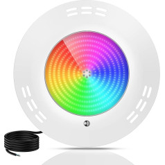 LyLmLe Ultra Flat LED Pool Headlight, 35 W Resin Filled Pool Lamp RGB Colour Changing LED Underwater Spotlight IP68 Waterproof 12 V AC Pool Lighting, On/Off Switch (No Remote Control)