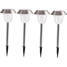 UKCOCO Pack of 4 Landscape Light Driveway Lamp Outdoor Solar Powered Garden Lights Solar Lights Outdoor Solar Light Outdoor Solar Light Outdoor Solar Light for Garden Lawn Solar Silver