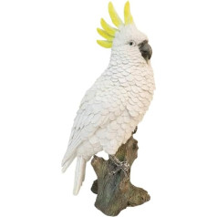 Декоративный попугай сад статуи сад украшения скульптуры статуи какаду птица тропический настольный декор крытый желтый белый 38 см высок