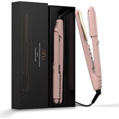 AINA Выпрямитель для волос, выпрямитель с щеткой, титановые пластины, двухвольтовый выпрямитель для волос, утюжок для завивки, 2-в-1, ослаблени
