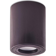 10er Set Aufbaustrahler IP44 Bad Außen rund Badezimmer Einbauleuchte Rahmen mit GU10 LED, Farbe:Schwarz, Lichtfarbe:warmweiß, Watt:7 Watt