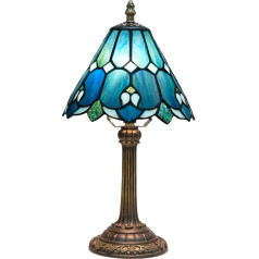 Лампа Тиффани, прикроватная лампа, витражная лампа для спальни, общежития, кухни, эстетичная, милый подарок для домашнего декора (синий)