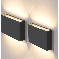 Уличный настенный светильник DAWALIGHT, комплект из 2, IP65 водонепроницаемый настенный светильник, 2 x 6 Вт, 3000 K, теплый белый светодиод, уличный св