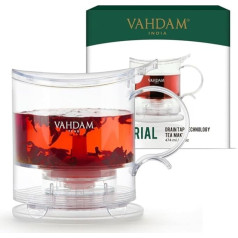 Imperial Tea Maker, 470 мл, чайник с дозатором | 100% безопасен - FDA APPROVED - BPA FREE TRITAN | Технология Drain-Tap, все-в-одном, сделано в Тайване | Лучший чайник с насто