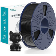 SUNLU PVB Filament 1.75 mm, 3D Printer Filament, IPA Alcohol Polish for the Glass-like Finish, Smooth Texture, 3D Printing Filament PVB, Suitable for Most FDM 3D Printers, 1 kg Spool, Black